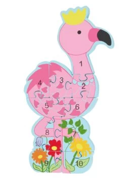 NICI 46014 Zahlenpuzzle Flamingo