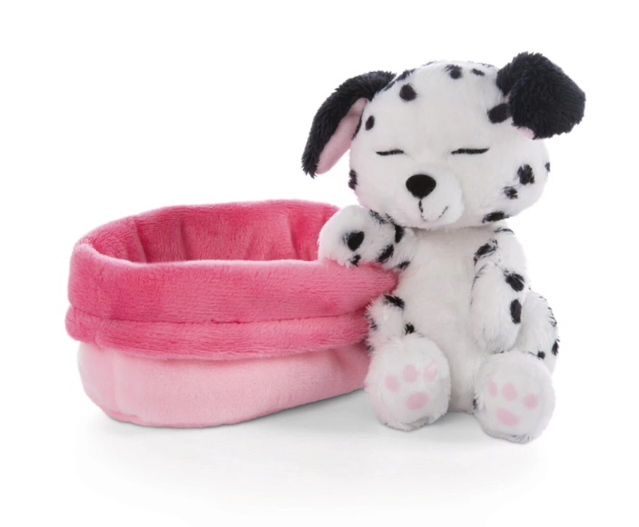 NICI 47891 Sleeping Pets Welpe Dalmatiner 12 Cm Im Pink-rosanen Körbchen 2 NICI 47891 Sleeping Pets Welpe Dalmatiner 12 Cm Im Pink-rosanen Körbchen – Bild 2