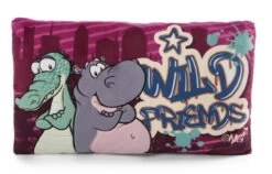 NICI 47981 Wild Friends Kissen Krokodil & Nilpferd Rechteckig 43 X 25 Cm