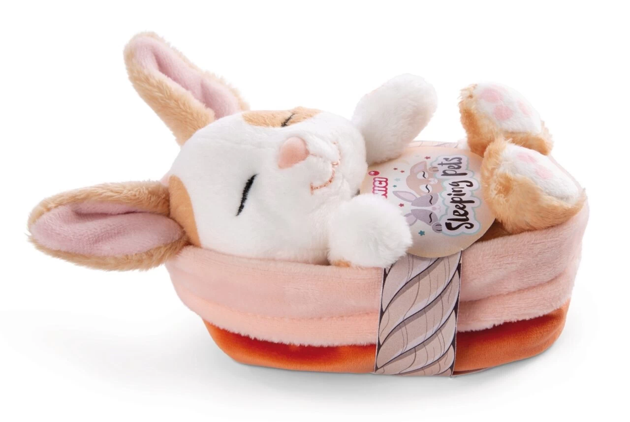 NICI 48707 Kuscheltier Hase Karamell Gepunktet 12cm Schlafend Im Körbchen 1 NICI 48707 Kuscheltier Hase Karamell Gepunktet 12cm Schlafend Im Körbchen
