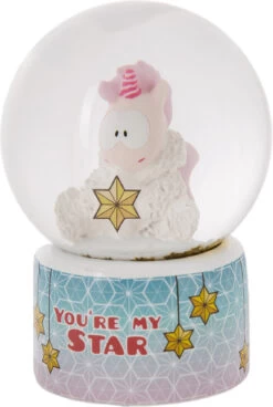 Nici Schüttelkugel Einhorn Theodor Mit Schneeanzug, 6,5 Cm (48177)